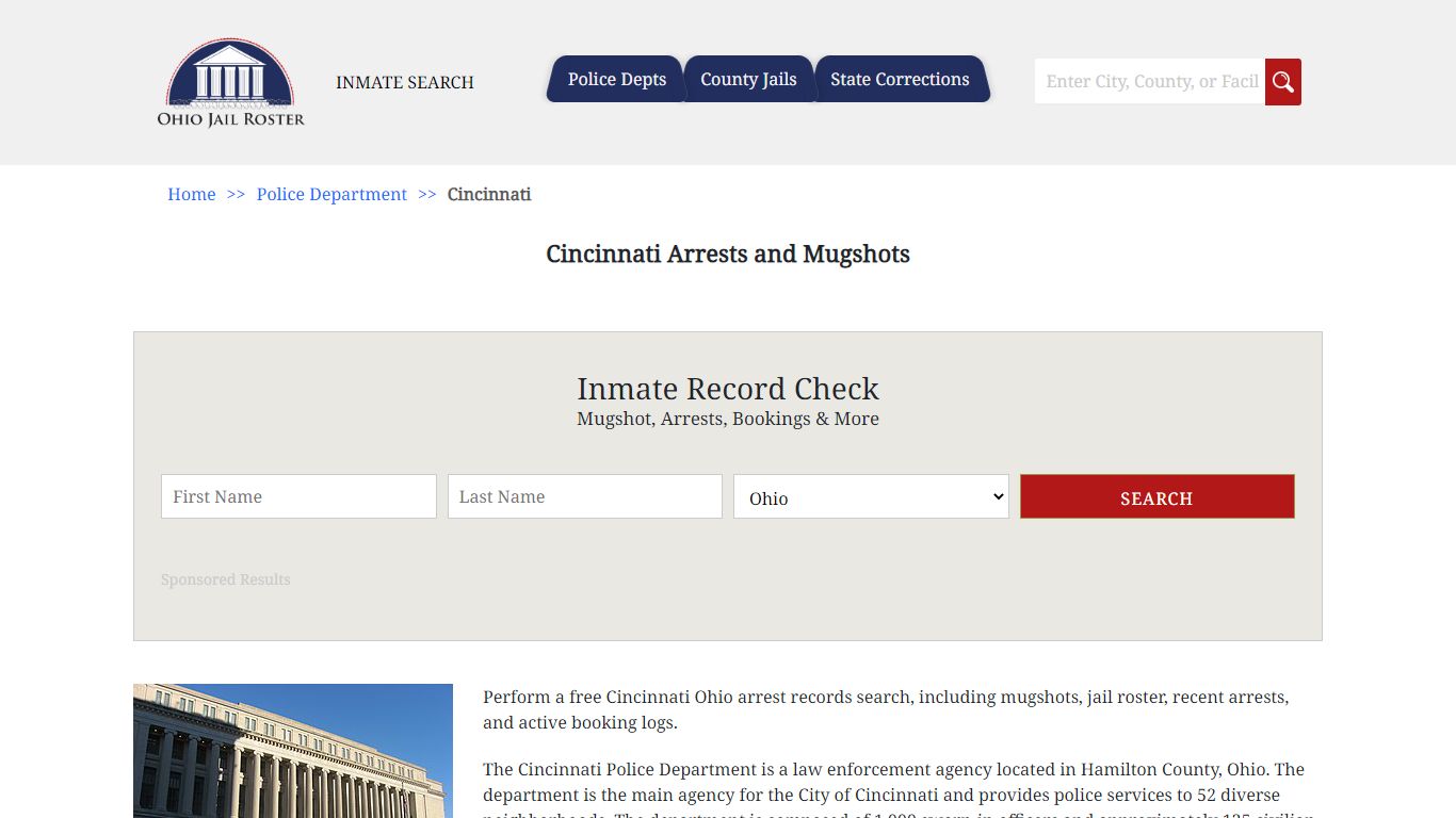 Cincinnati Arrests and Mugshots | Jail Roster Search