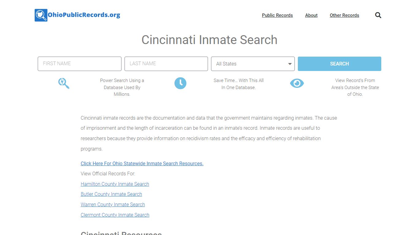 Cincinnati Inmate Search - CPD Current & Past Jail Records